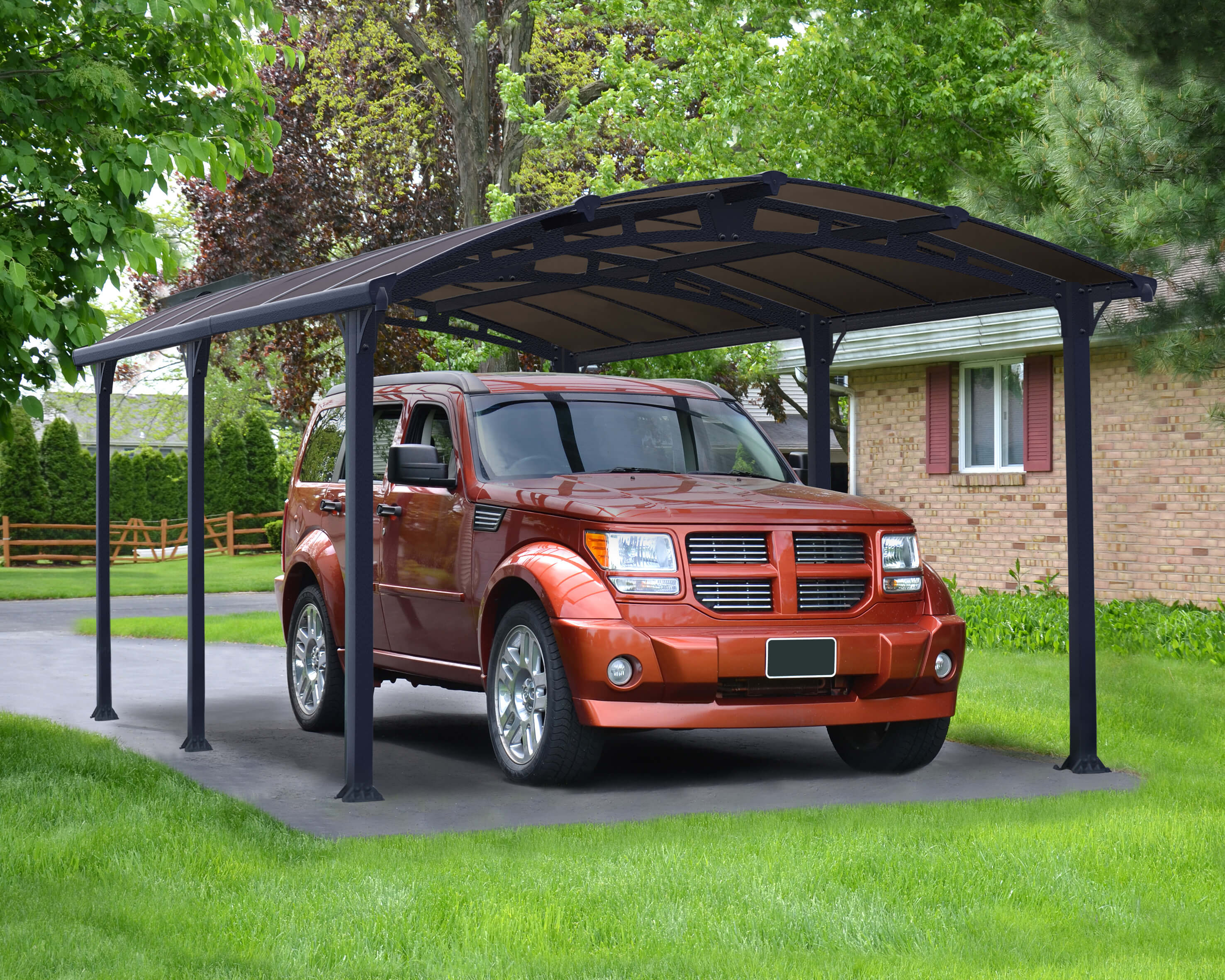 Palram Arcadia 5000 szürke antracit autóbeálló 01 Palram Arcadia 5000 szürke antracit autóbeálló 01